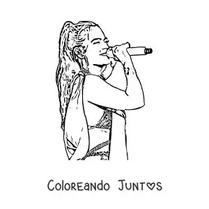 Imagen para colorear de Karol G cantando en un concierto