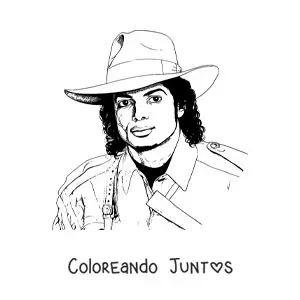 Imagen para colorear de un retrato de Michael Jackson