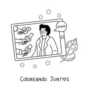 Imagen para colorear de un teléfono inteligente mostrando las noticias en su pantalla