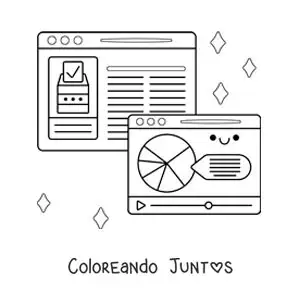 Imagen para colorear de videos y artículos de noticias en las redes sociales