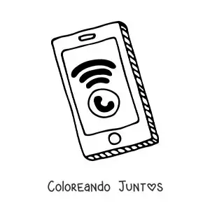 Imagen para colorear de una llamada entrante en un teléfono inteligente
