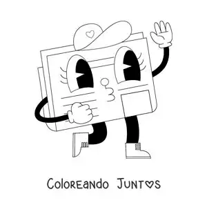 Imagen para colorear de una caricatura de un periódico animado