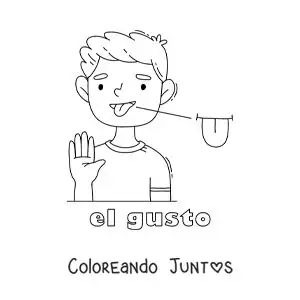 Imagen para colorear de el sentido del gusto en el cuerpo humano para niños