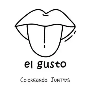 Imagen para colorear de ficha educativa del sentido del gusto