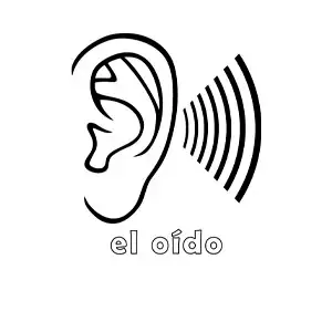 Imagen para colorear de un oído escuchando ondas sonoras