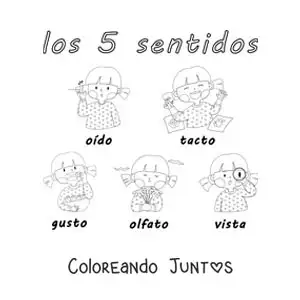 Una niña mostrando los 5 sentidos