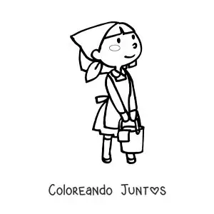 Imagen para colorear de una ama de casa animada