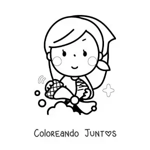 Imagen para colorear de una madre animada limpiando un ventilador