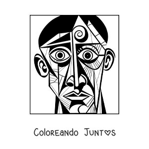 Imagen para colorear de cuadro inspirado en picasso