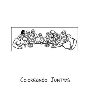 Imagen para colorear de cuadro famoso de leonardo da vinci para niños