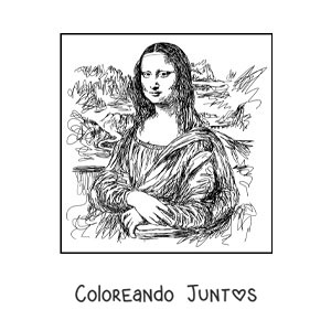 Imagen para colorear de la gioconda de leonardo da vinci