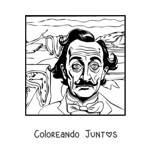 Imagen para colorear de salvador dalí y su arte