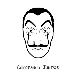 Imagen para colorear de máscara de dalí