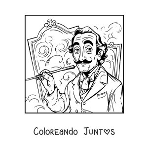 Salvador Dalí animado pintando