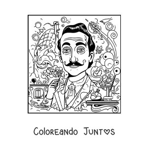 Imagen para colorear de el surrealismo de salvador dalí