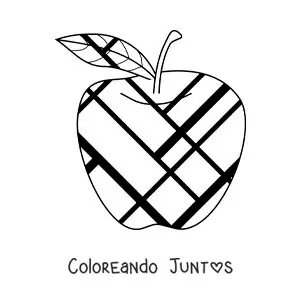 Manzana con figuras al estilo de Mondrian