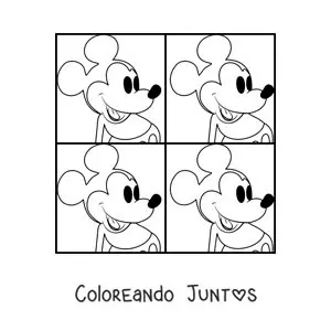 Imagen para colorear de obra de Mickey Mouse de Andy Warhol