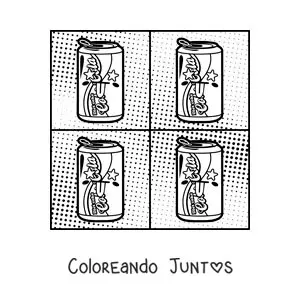 Imagen para colorear de lata de soda al estilo de Andy Warhol