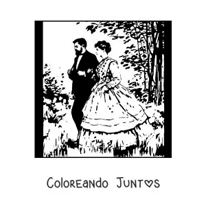 Retrato impresionista de una pareja al estilo de Monet