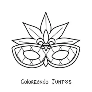 Imagen para colorear de antifaz de carnaval fácil para niños