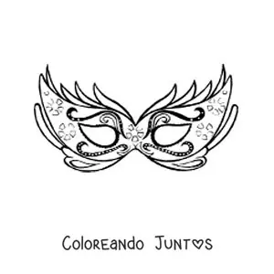Imagen para colorear de máscara de carnaval elegante