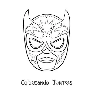Imagen para colorear de máscara de lucha libre para niños