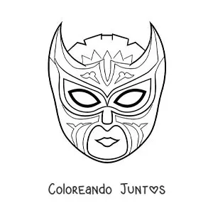 Imagen para colorear de máscara de luchador para recortar