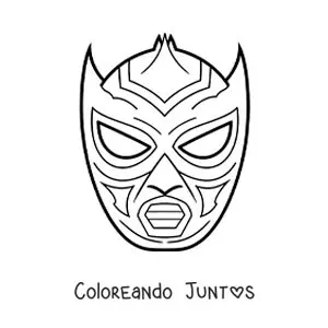Imagen para colorear de máscara de luchador fácil