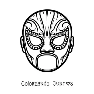 Imagen para colorear de máscara de luchador para niños