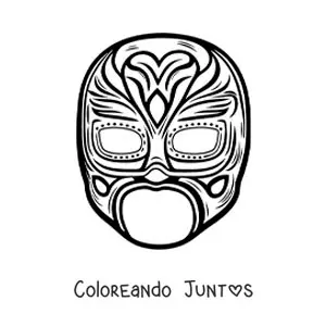 Imagen para colorear de diseño de máscara de luchador