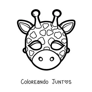 Imagen para colorear de máscara de jirafa