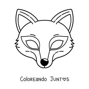 Imagen para colorear de máscara de zorro para niños