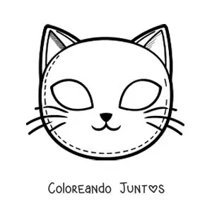 Imagen para colorear de máscara de gato fácil para niños