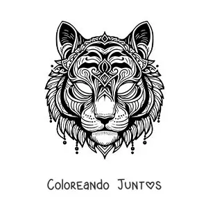 Imagen para colorear de máscara de tigre