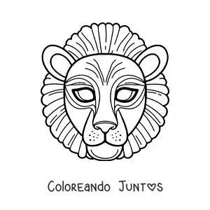 Imagen para colorear de máscara de león