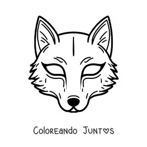 Imagen para colorear de máscara de lobo