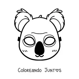 Imagen para colorear de máscara de koala