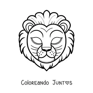 Imagen para colorear de máscara de león fácil