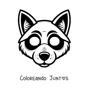 Imagen para colorear de careta de perro fácil