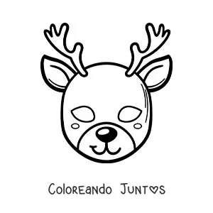 Imagen para colorear de máscara de reno