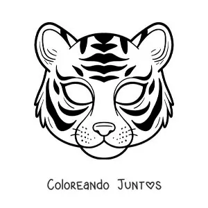 Imagen para colorear de máscara de tigre