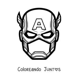 Imagen para colorear de máscara del Capitán América de los Vengadores