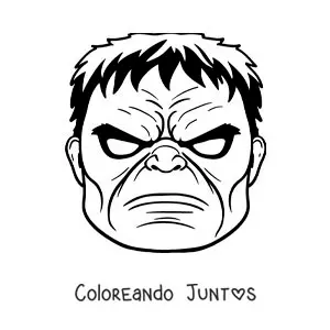 Imagen para colorear de máscara de Hulk de los Vengadores