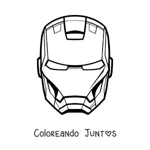 Imagen para colorear de máscara de Iron Man para disfraz infantil