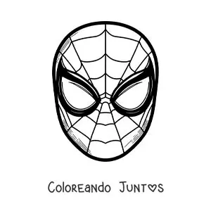 Imagen para colorear de máscara de Spiderman fácil para niños
