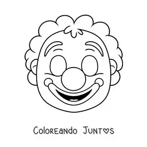 Imagen para colorear de máscara de payaso