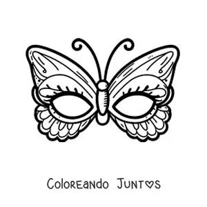 Imagen para colorear de antifaz de mariposa