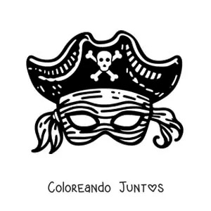 Imagen para colorear de antifaz de pirata