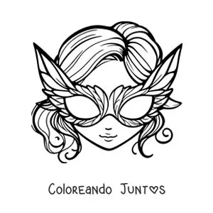 Imagen para colorear de máscara para niña
