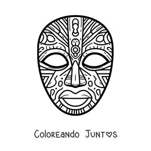 Imagen para colorear de máscara africana